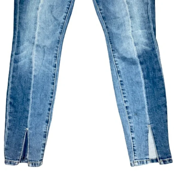 BLANK NYC Women’s Size 27 R Santa Fe Bond Midrise Split Hem Skinny Blue Jeans - Picture 6 of 16